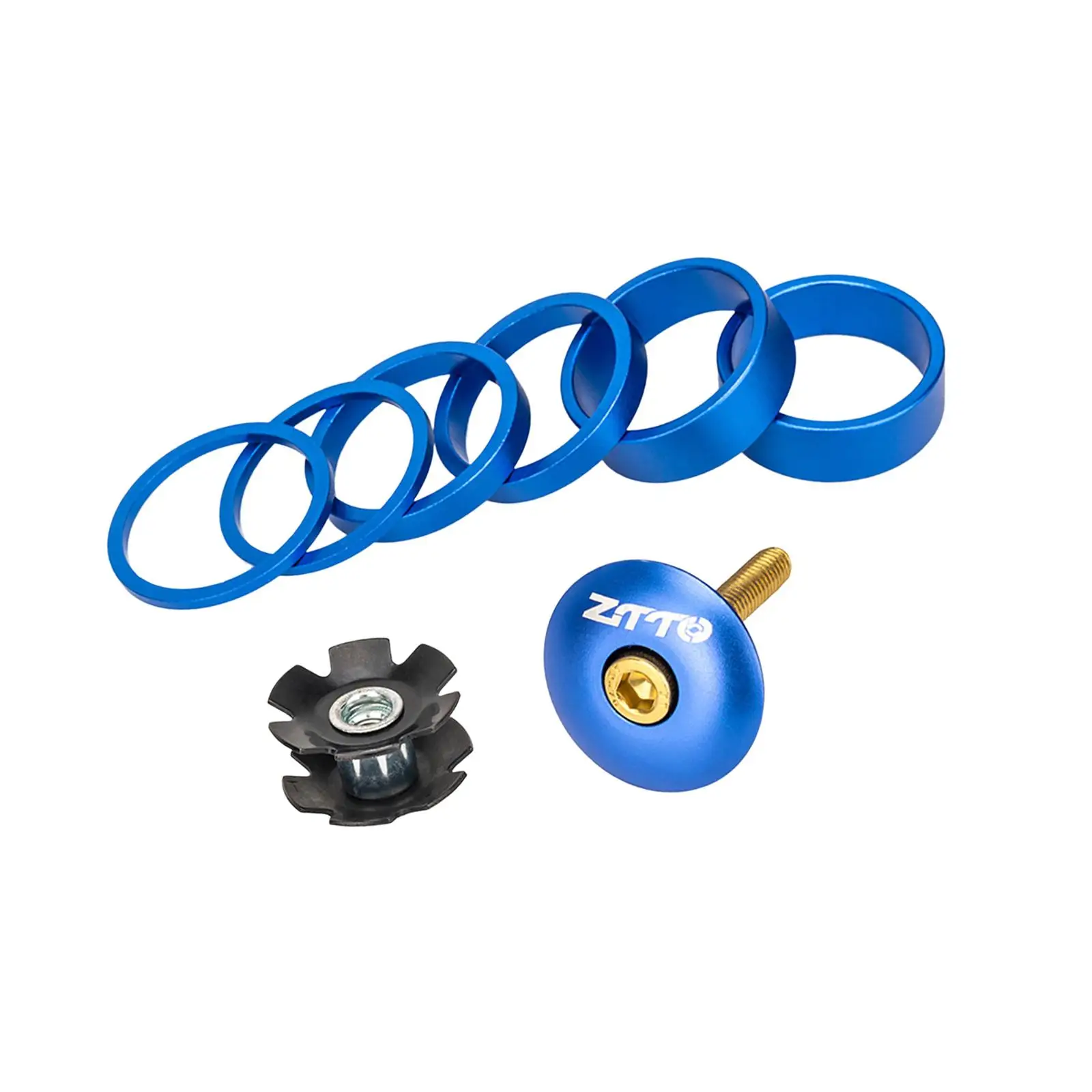 Bicycle Headset Bike Headset Tools Aluminum Alloy Sturdy Durable Bike Fork Washer Set Road Headset Spacers Biking Accessories