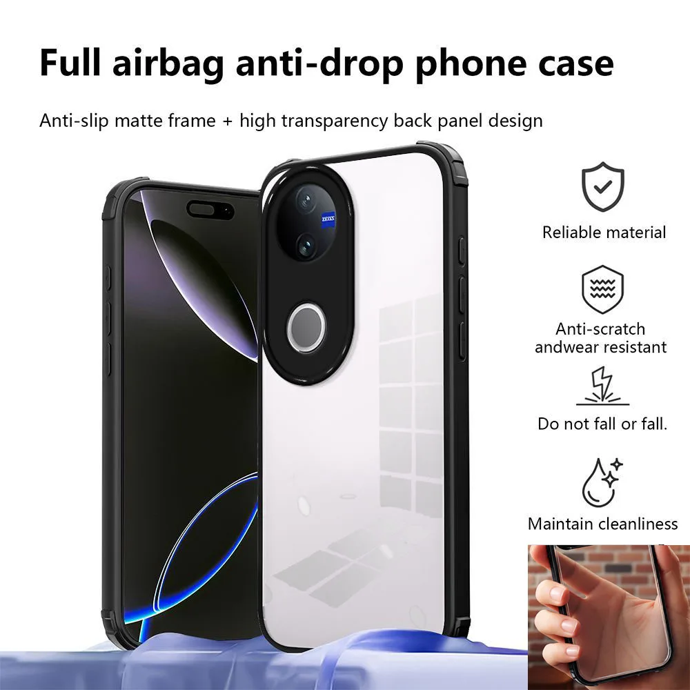 Enhanced Shockproof Hard Acrylic Back Cover with Anti-Drop Protection