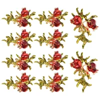 10 Pcs Cell Phone Accessories Headdress Making Accessory Hairpin Metal Brooch Charm Golden 1