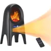 Indoor Space Heater, 1500W Ceramic Electric Heater with Flame, 24 Inch Remote 8H Timer Tower Heater with Thermostat 1