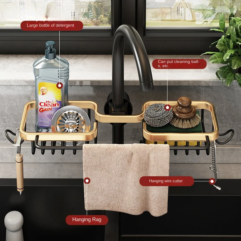 Sponge Holder for Kitchen Sink Over Faucet Caddy Organizer Detachable  Hanging Faucet Drain Rack for Kitchen Bathroom - AliExpress