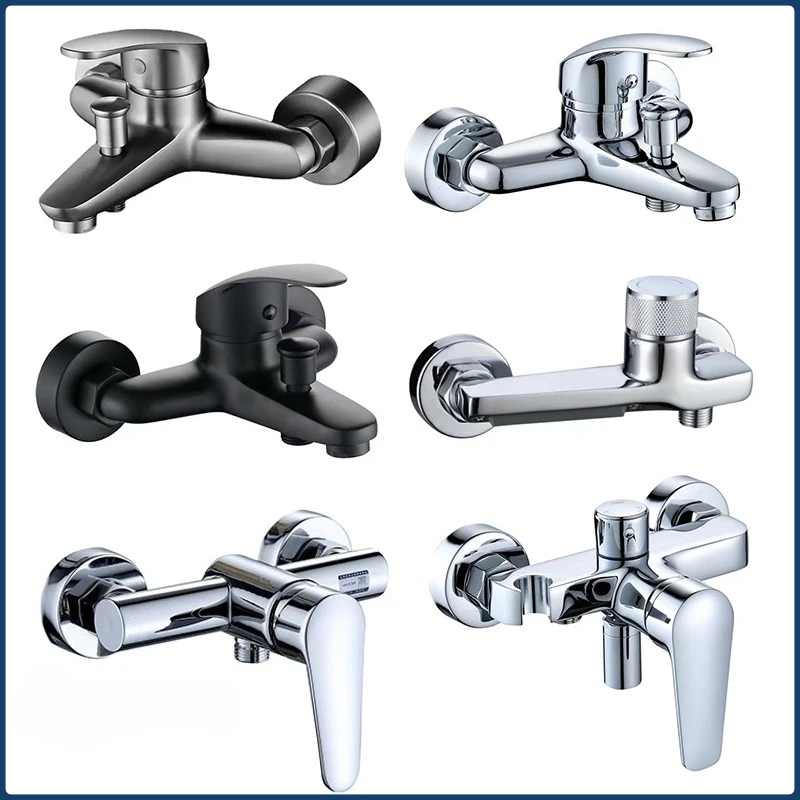 ก๊อกผสมน้ำทองเหลืองติดผนังห้องน้ำ ก๊อกน้ำร้อนน้ำเย็น ก๊อกผสมน้ำแบบรวมสำหรับอ่างอาบน้ำ 1