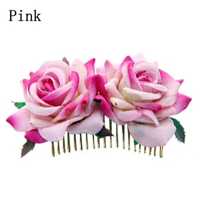 Bridal Flower Hair Clips Double Rose Hairpin Brooch Headwear Wedding Bridesmaid Party Women Hair Styling Tools Accessories