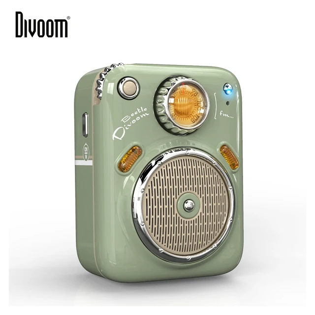 Divoom Beetles Mini Bluetooth Speaker with FM Radio,Cute Portable Outdoor Wireless Speaker ,Long Battery Life Support TF Card 1