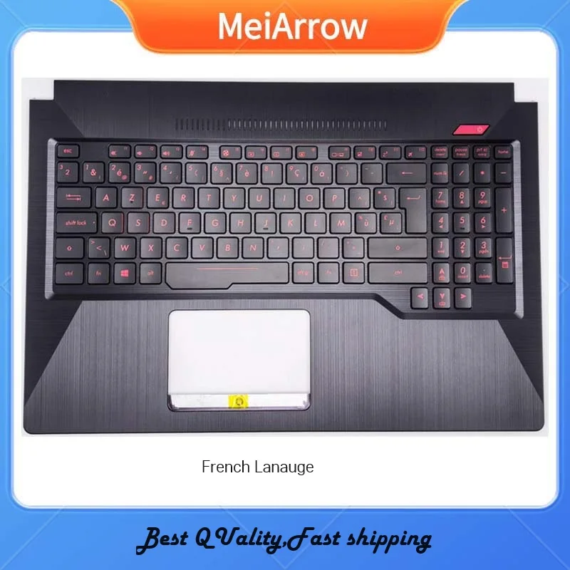 MEIARROW ASUS FX503 FX503V FX503VM FX63 ZX63 FX63V 팜레스트 프렌치 키보드 상단 커버 백라이트, 신제품