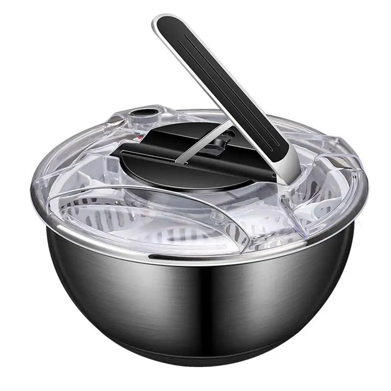 

Salad Spinner Rotators Quick Cleaning Dryer Dry And Wet Separation Draining Stainless Steel Salad Washer Spinner Home Gadget