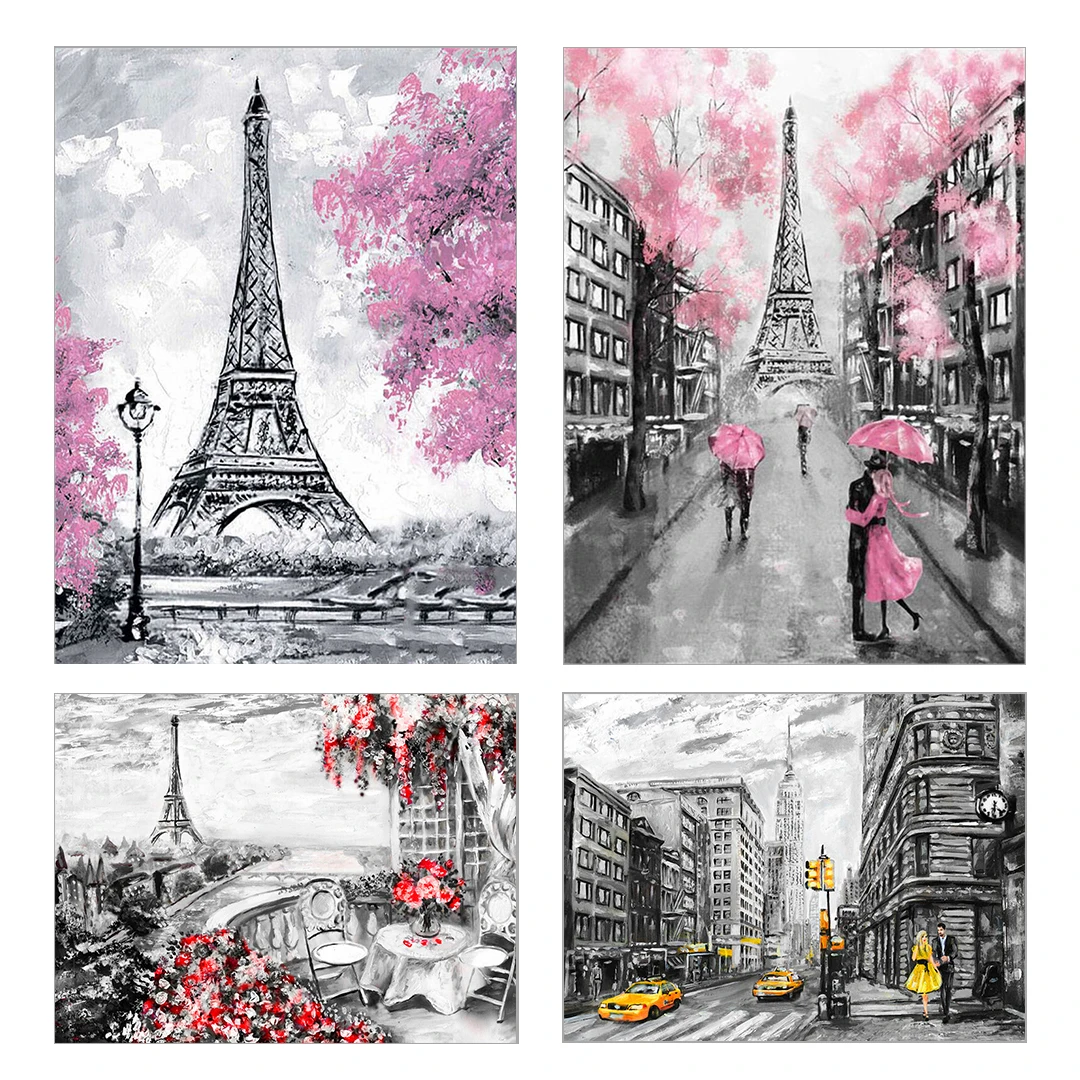 AZQSD Diamond Embroidery Tower Paris City Mosaic Rhinestones Diamond Painting Landscape Cross Stitch Handicraft Home Decor Gift