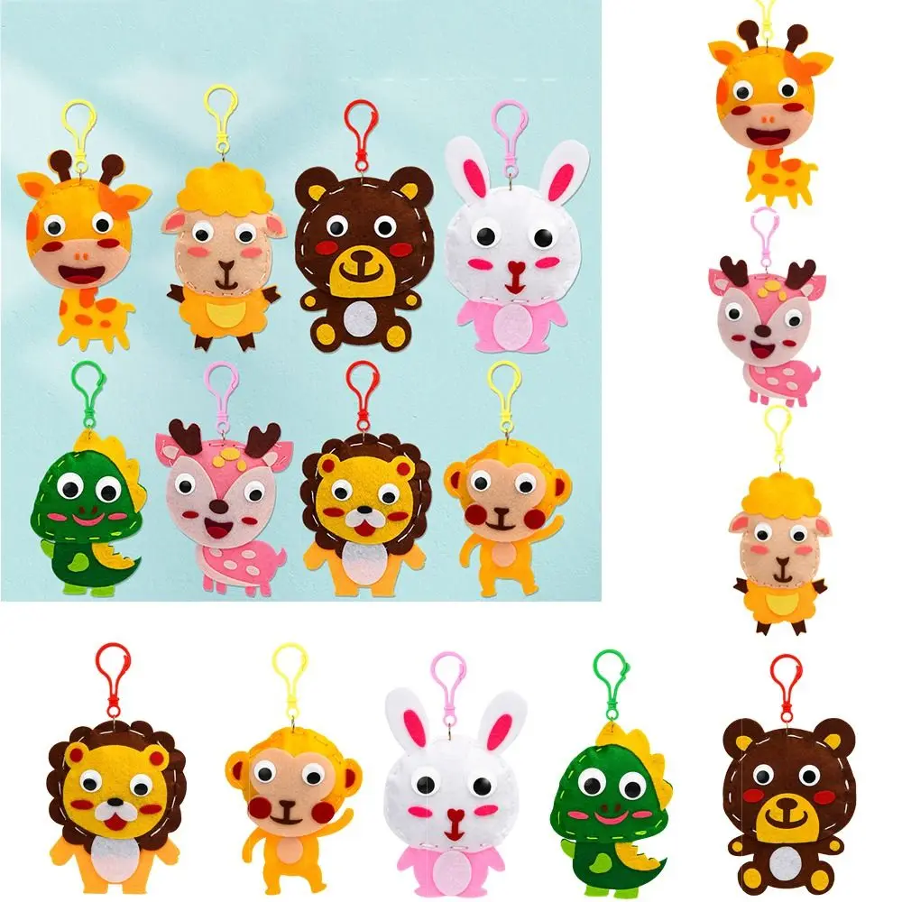 

Cartoon Animal Baby DIY Animal Pendants Non-woven Montessori Toy Arts Crafts Charms Handicrafts Keychain Material Package Kids