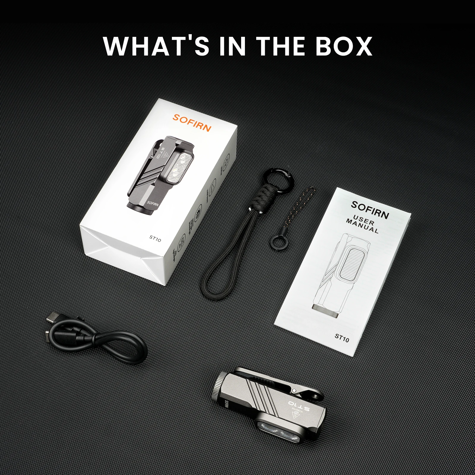 SOFIRN EDC 라이트 ST10 1000LM 다기능 손전등 USB C 14500 충전식 레드 LED 660NM 토치 클립 듀얼 스위치