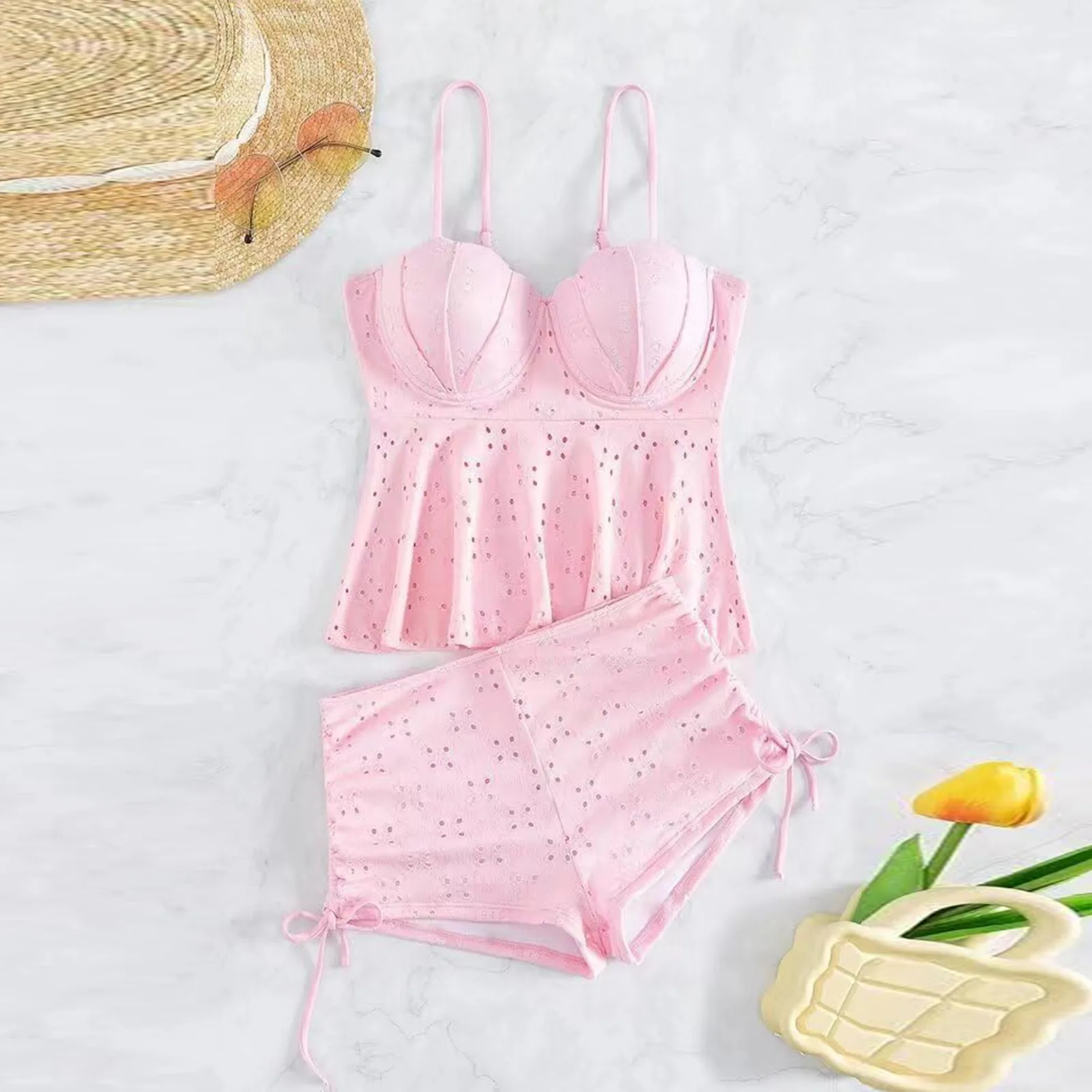 

Пикантный комплект бикини с ракушками и высокой талией, купальник пуш-ап, женский купальник, купальный костюм с кулиской, Бразильское бикини, бикини, женское бикини