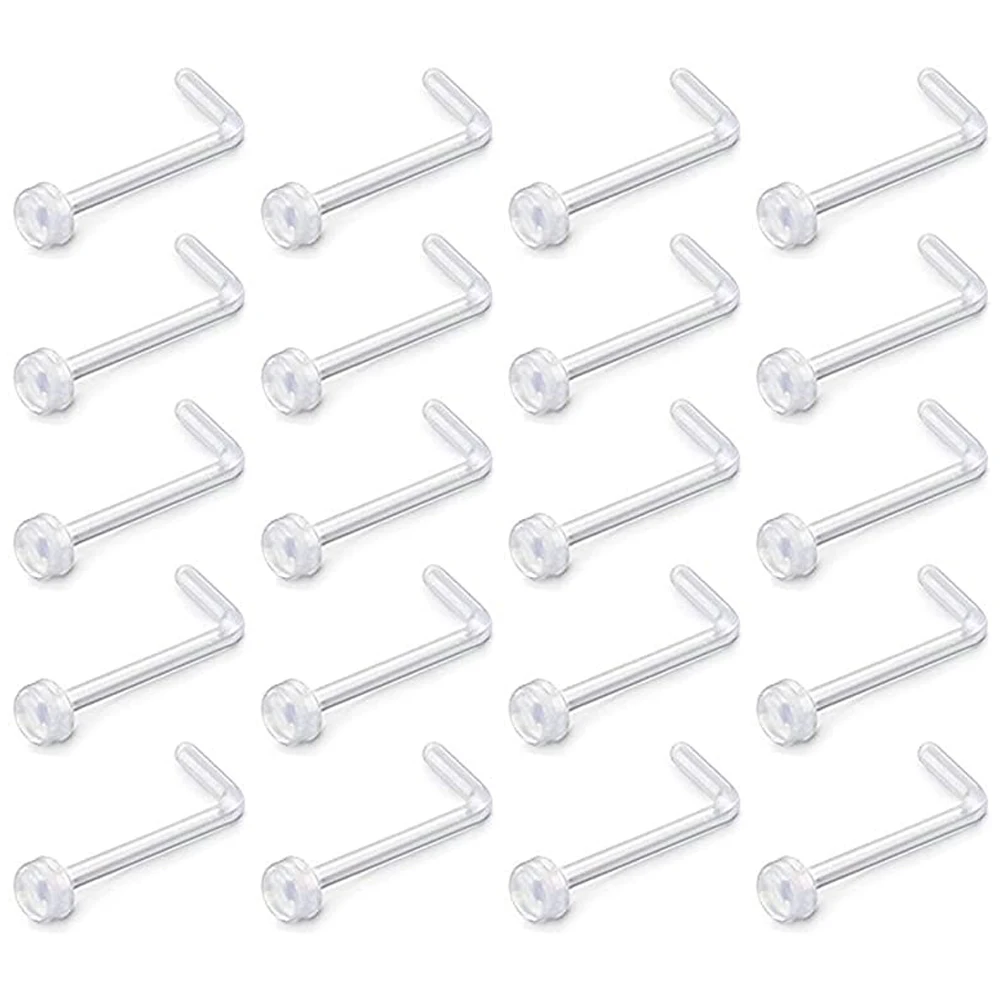 Lot 30pcs Clear Acrylic 16G/18G Lip Ring Bar Labret Retainers