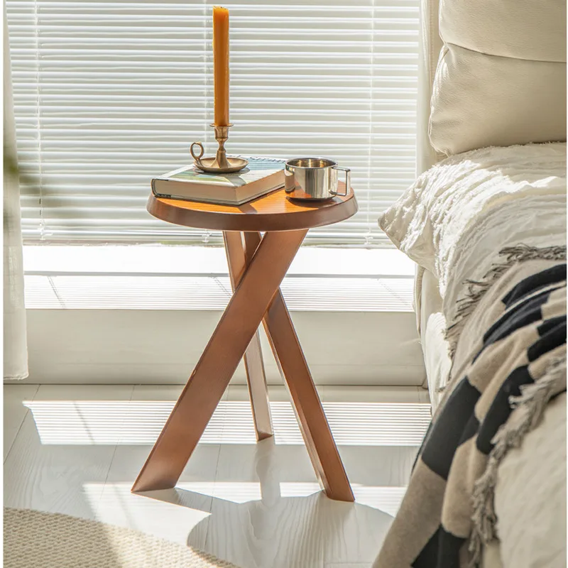 

Ретро-кофейный столик Wabi-sabi, круглые столы из массива дерева, многофункциональная домашняя мебель, компактный и удобный боковой стол