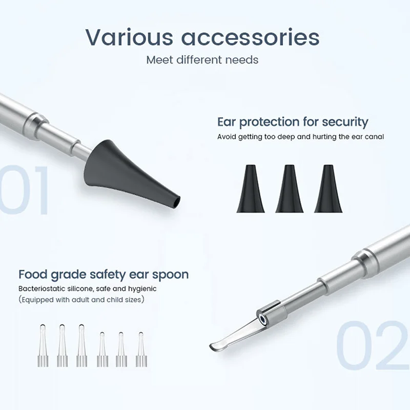 Digital Otoscope with 4.5 Inches 1080P 3.9mm Ear Camera with 6 LED Lights Ear Wax Removal Tool with 32GB Card For Child Adults 3