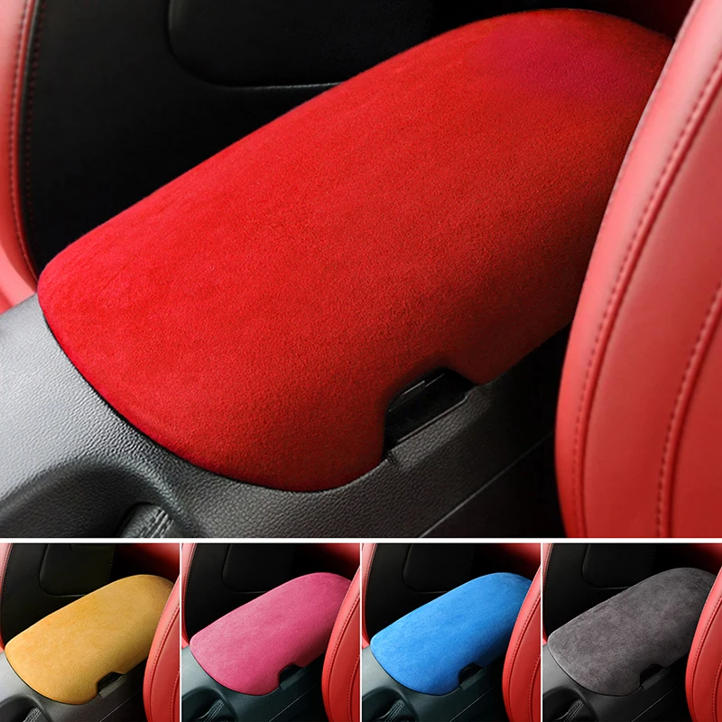 

Suede Fluff Armrest Box Decoration Cover Protection Shell For Ford Mustang 2015-2021 Interior Accessories