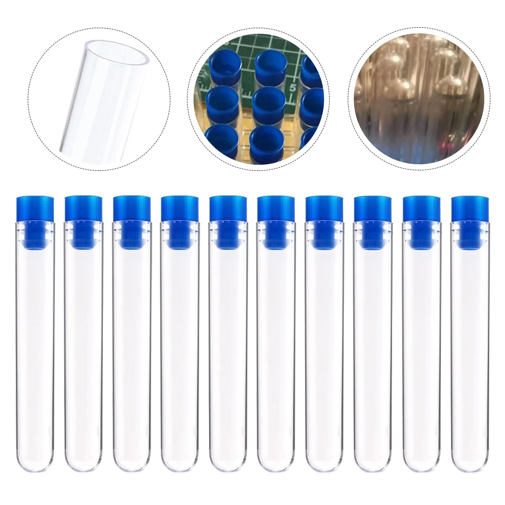 

50 Pcs Test Tube Disposable Tubes with Lid Centrifuge Plastic Cover Chemistry Experiment Equipment Science Pipe Caps