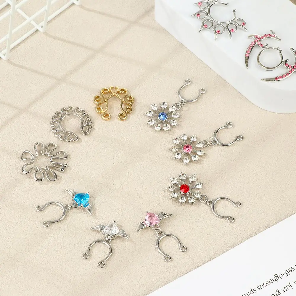 Nickel-free Fake Piercing Faux Nipple Non-Piercing Body Jewelry Non Piercing Fake Nipple Ring