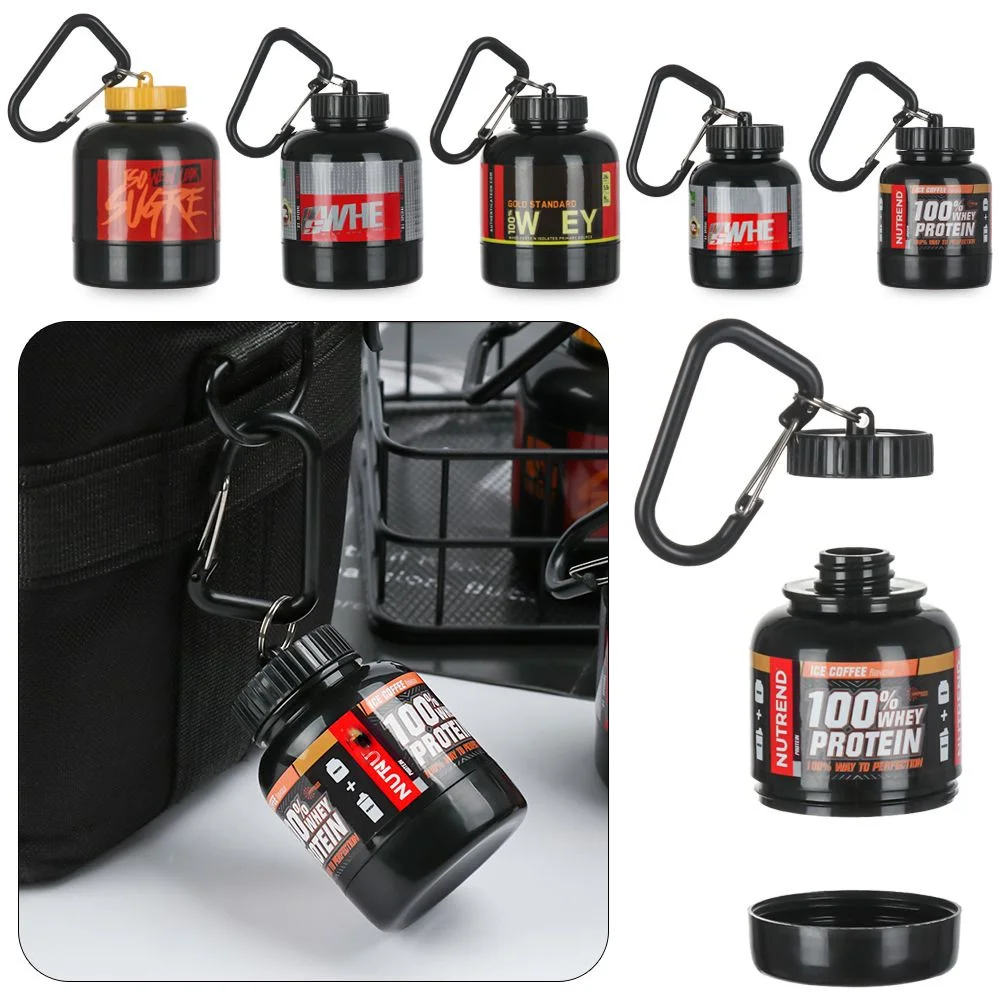 3 Bottles 100 ML Mini Portable Protein Powder Container Bottle With Keychain