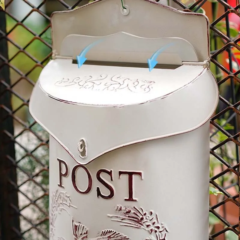Metal Crafts Wall Mounted Mailbox Newspaper Letterbox Creative Living Room Courtyard Villa Outdoor Decoration