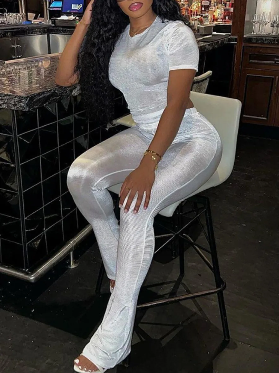 Рисунок 3 - LW базовый облегающий брючный костюм с круглым вырезом