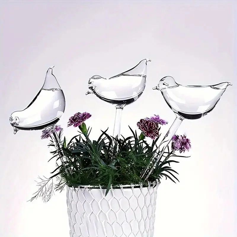 Bird Water Dispenser Imitation Glass Plastic Bird Automatic Water Dispenser Lazy Travel Dripping Machine Lazy Circula