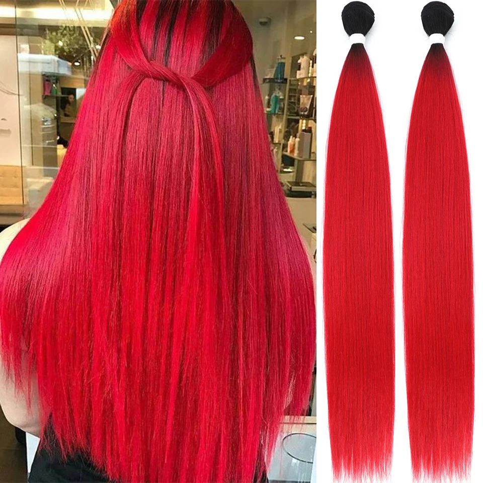 Gladys Synthetic Straight Hair Weaving Super Long Ponytail Straight Hair Bundles Heat Resistant Cosplay Extensions