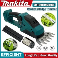 Makita Cordless Hedge Trimmer 2-in-1 Mini Handheld Electric Grass Shears Operated Shrubbery Trimmer for Garden 18V Battery