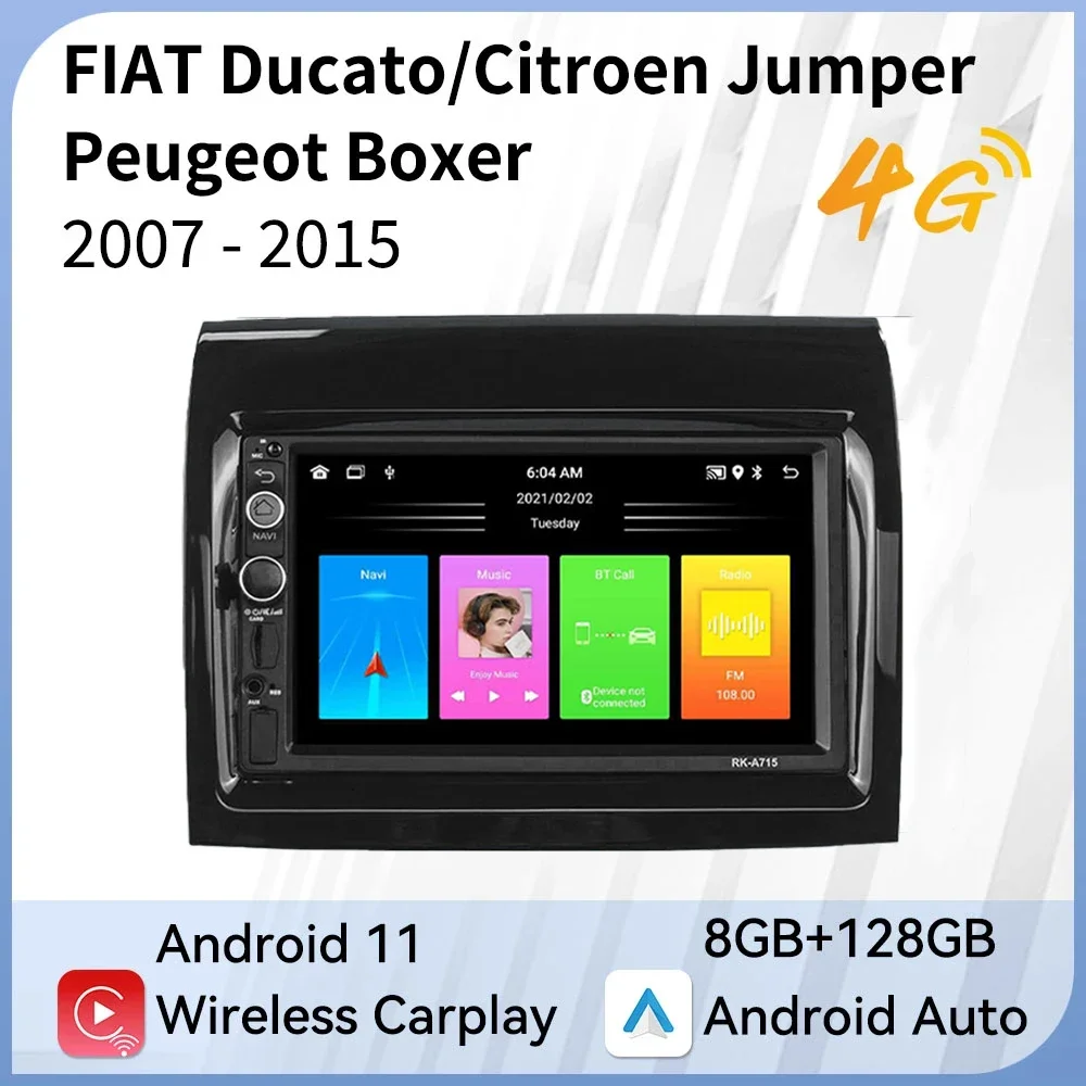 Autoradio Stereo 2 Din Android Per Fiat Ducato Citroen Jumper Peugeot Boxer 2007-2015 Autoradio Carplay Schermo Multimediale Auto