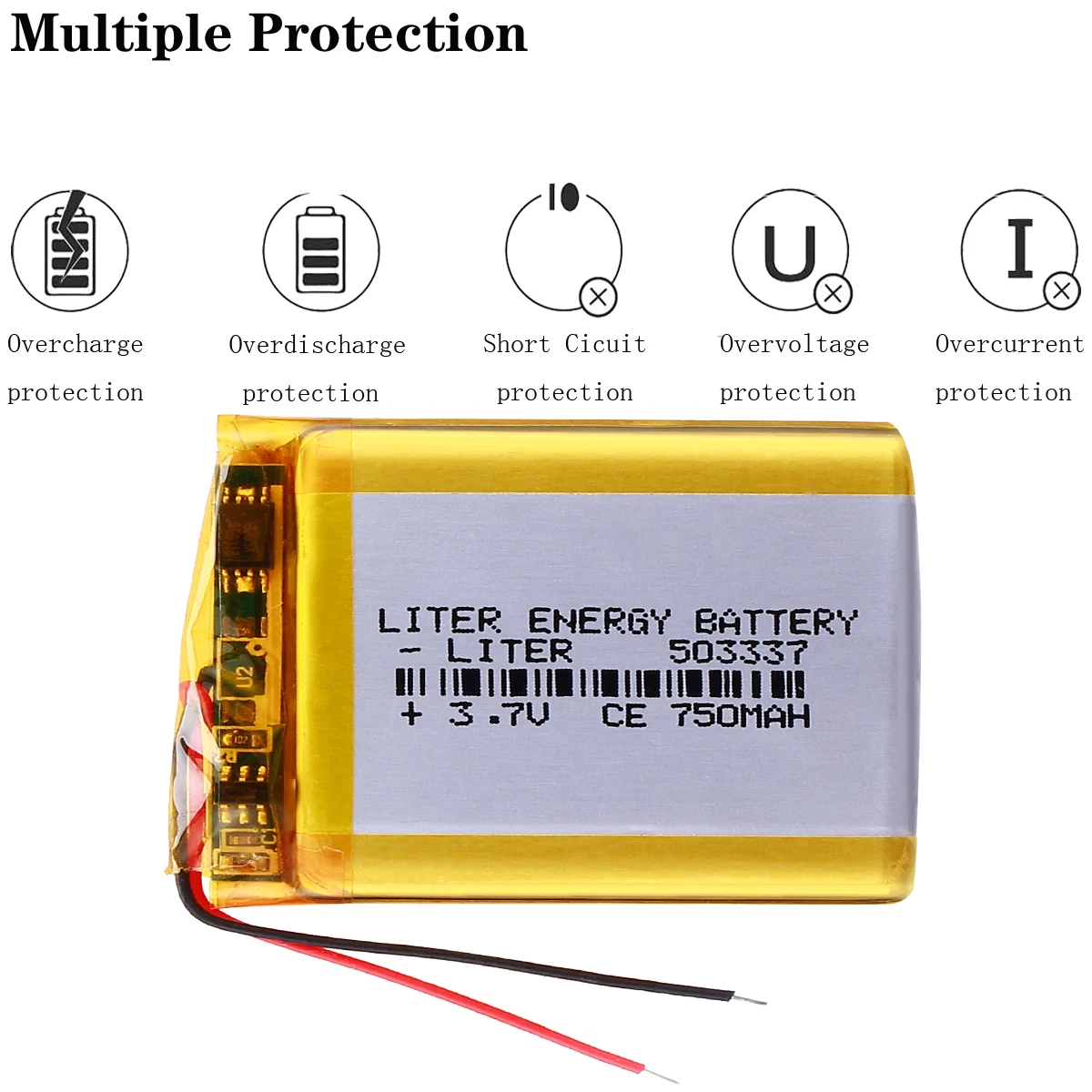3,7 V 503337 750mah Lithium-Polymer Akku Für baby monitor vb603 