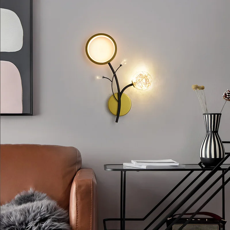 

Modern Novelty Wall Lamp LED for Living Room Wall Background Wall Sconce Lamp Iron Art Glass Acrylic Crystal Wall Light Fixture