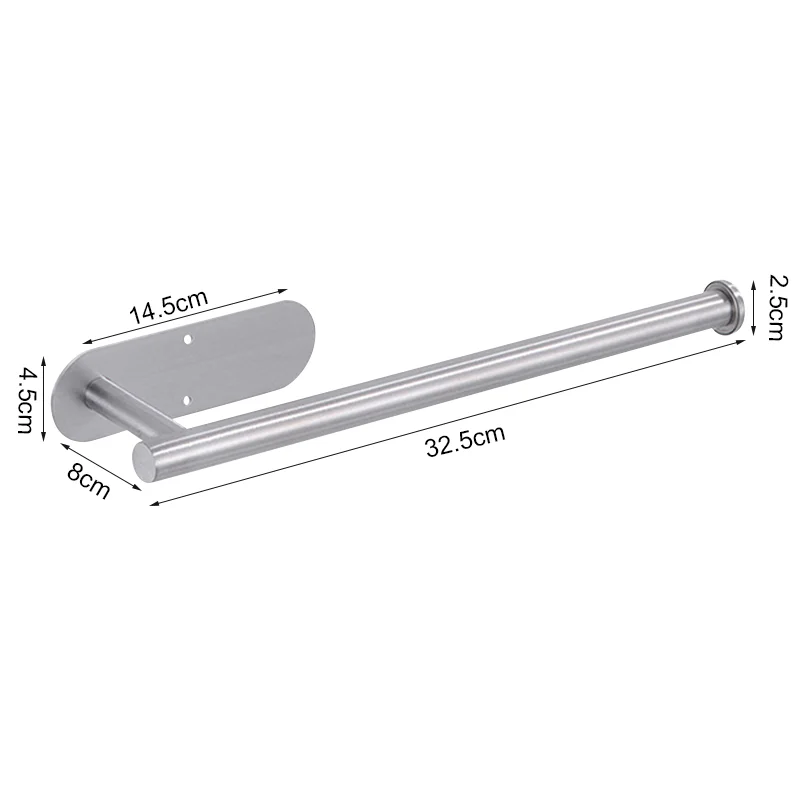 Space-Saving Stainless Steel Adhesive Towel and Tissue Holder