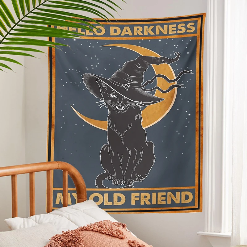 Mysterious Moon Cat Tapestry