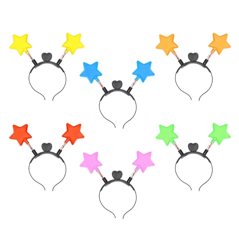 

A2ES Christmas Bouncing Star Hair Hoop Women Men Headband Makeup Hair Decors