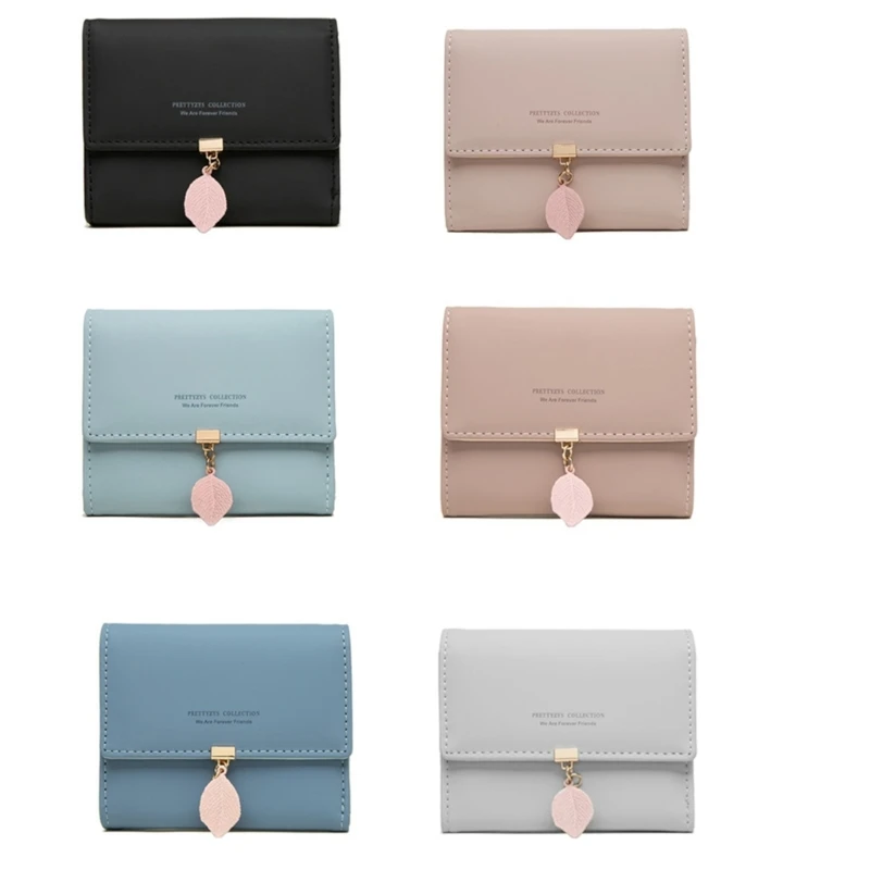 Trifold PU Wallet Card Cash Holder Multi Slot Purse for Girl Clutch Bag