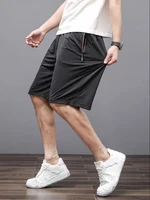 Summer Men's Shorts Breathable Mesh Stretch Ice Silk Gym Running Sports Loose Casual Shorts With Zip Pockets Big Size 8XL 9XL 1