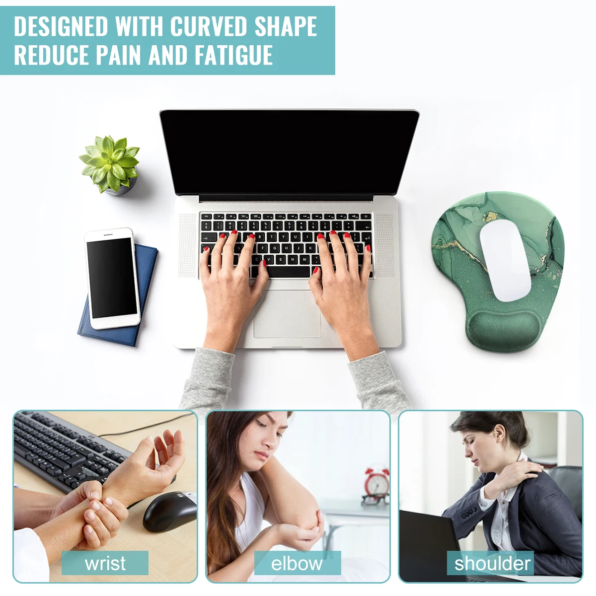 Soporte De Muñeca Para Teclado Y Mouse Con Reposamuñecas, Reposamuñecas