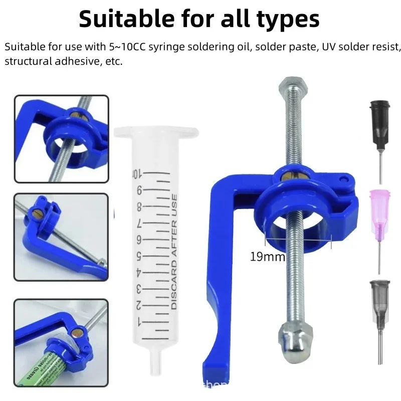 Manual Glue Solder Paste Dispenser Extruder Booster for 5CC Syringe Welding Oil UV Glue Flux Structural Adhesive