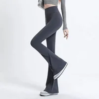 High Waist Slimming Bell Bottom Yoga Pants Women's Thin Elastic Shark Bottoms Spring Autumn Tummy Control High Waist Leggings
