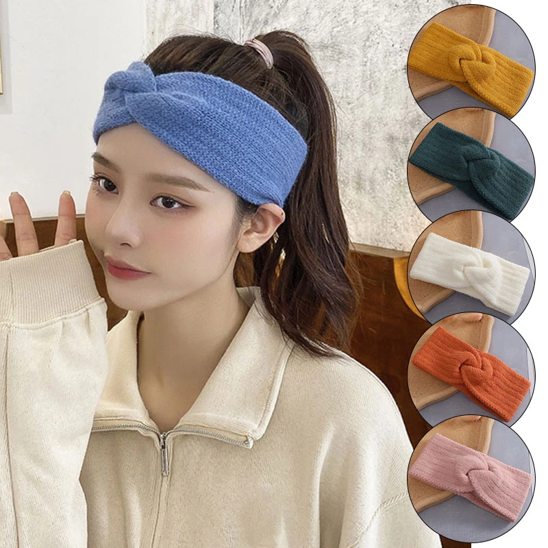 女性用ウールニットヘッドバンド 冬用暖かいヘッドバンド リボン付きヘアバンド 女の子用ヘアアクセサリー レディースヘアアクセサリー Aliexpress