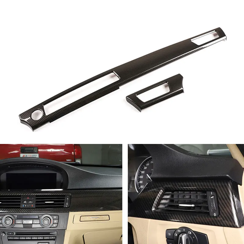 Car Styling Abs Carbon Fiber Texture Center Control Dashboard Panel Air Outlet Cover Trim For Bmw 3 Series E90 2005-2012 Lhd