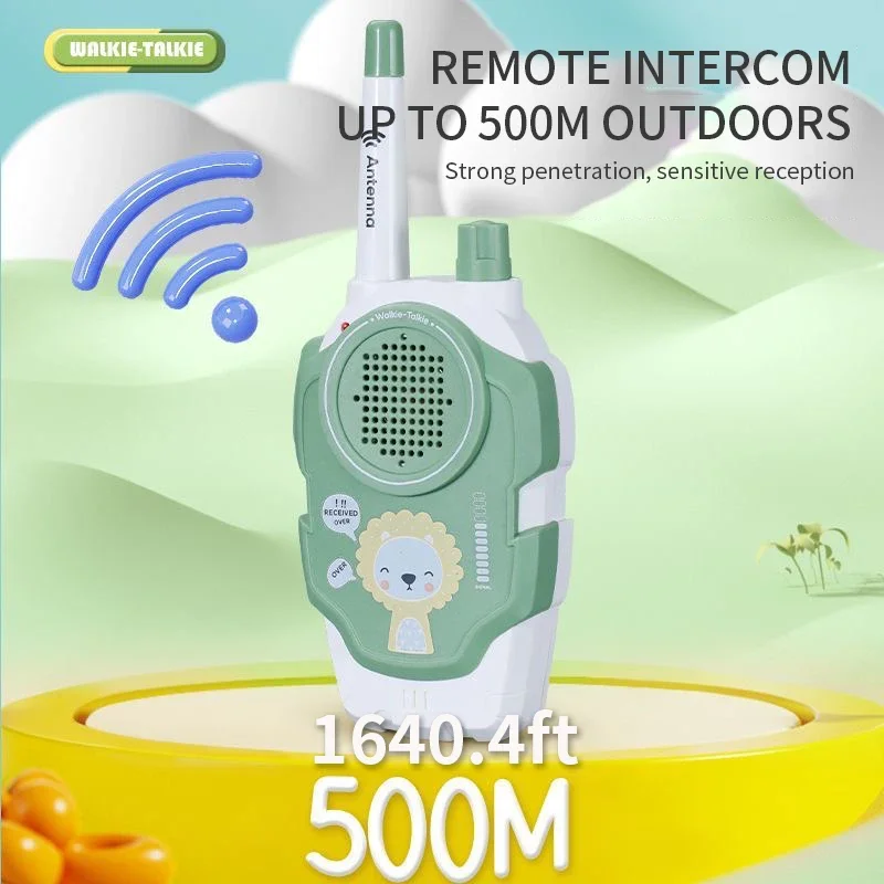 2pcs Children fun cute walkie-talkie long-distance 300m parent-child interactive outdoor machine cartoon educational  kids toys 3