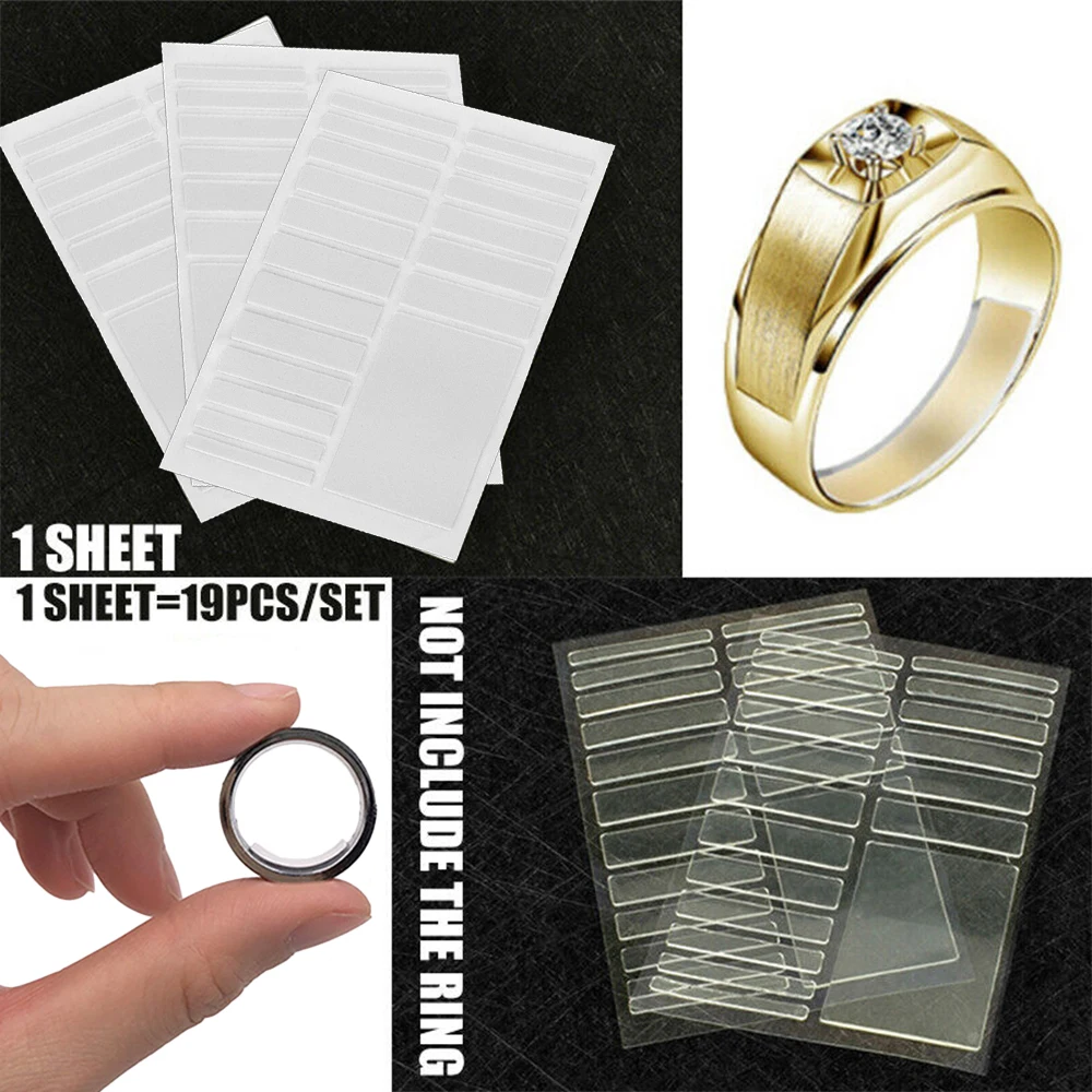 19 pcs multi size Invisible Rings Size Adjuster Guard Tightener Resizing Tools Ring Pad For Loose Rings 3-8mm