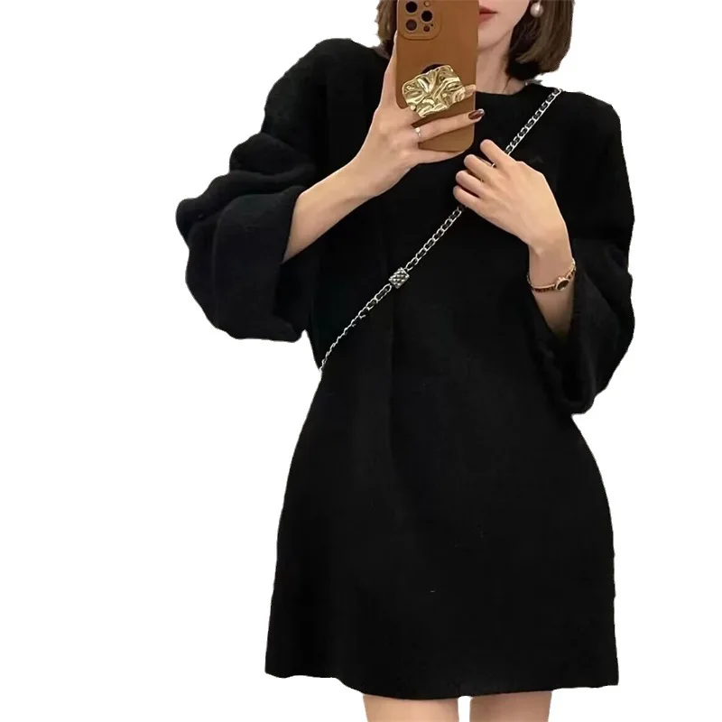 Women Knitted Sweater Dress Autumn Winter