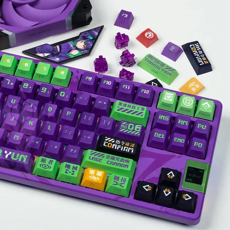 VALKYRIE VK87-ZHAOYUN 기계식 키보드, TFT 스크린, 3 가지 모드 무선 게임용 키보드, RGB 핫 스왑 개스킷, PC 게이머 액세서리