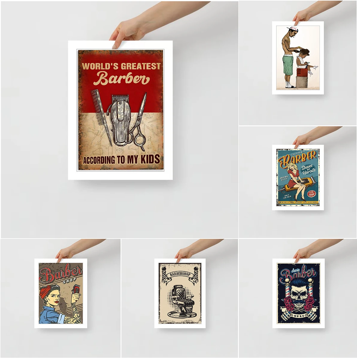 

Barber Shop Sign Retro Poster Decorative Pictures for Living Room Decor Home Decoration Picture on the Wall Art Canvas Painting