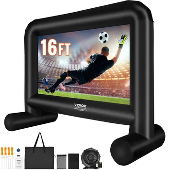 VEVOR Inflatable Movie Screen 14/16 FT Inflatable Projector Screen for Outside w/ Blower for Outdoor Party Backyard Movie Night 1