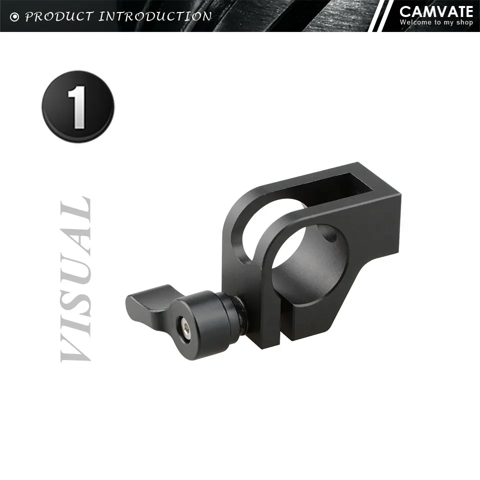 Standard 19mm Single Rod Clamp With 1/4"-20 Thread Screw For 19mm Rod Support Sy