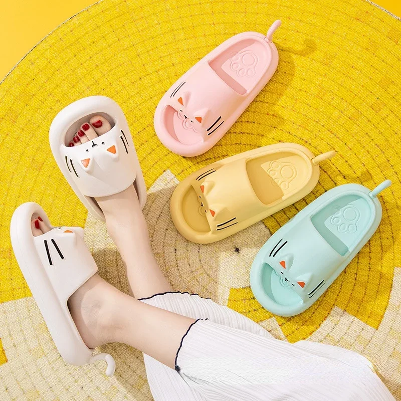 shoes for women slides slippers Flip Flops summer sandals Beach Cartoon cat cute Kawaii Non Slip Home Men Male Ladies Female new new men flip flops summer beach sandals slippers for men non slip slip on flats shoes men plus size 48 49 50 sandals pantufa