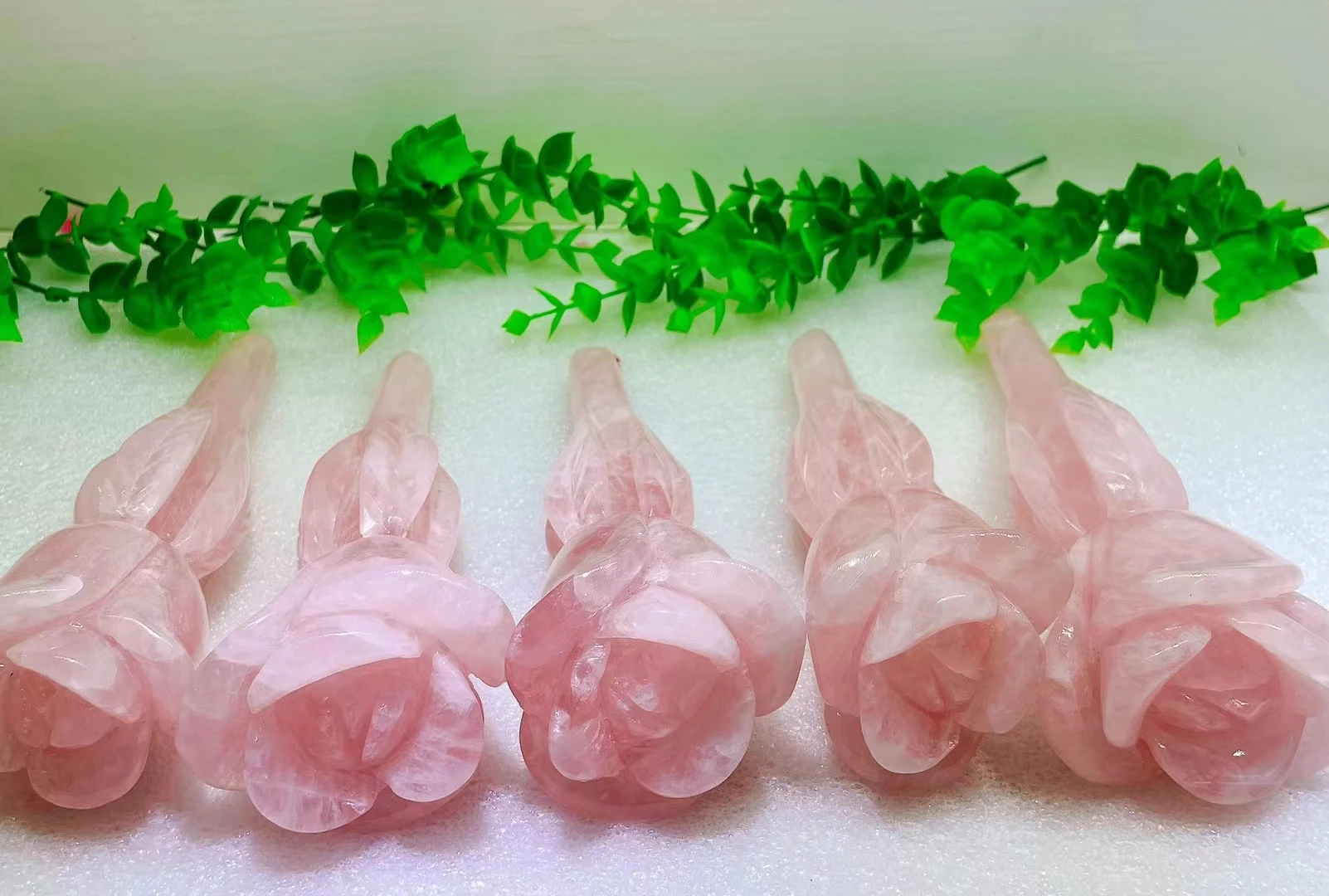 

about 150mm Natural Hand Carving Rose Scepter Crystal Rose Quartz Handicraft Valentine's Day Gift Energy Pink Gem Home Deco