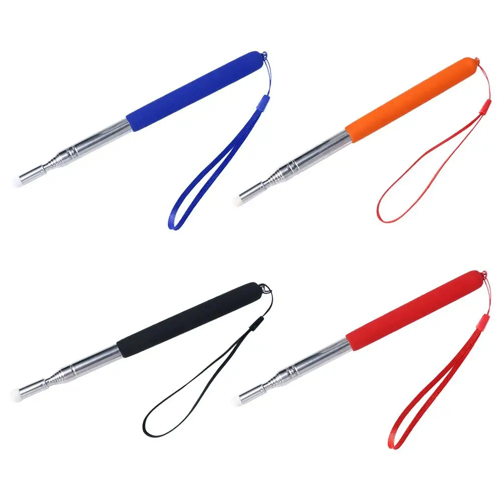 Enhanced Teacher's Retractable Stainless Steel Pointer with Felt Head for Whiteboard Presentations