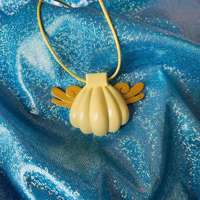 Golden Shell, Mermaid Necklace, Melody Pendant. Mermaid Cosplay, Pop  Jewelry. - Etsy